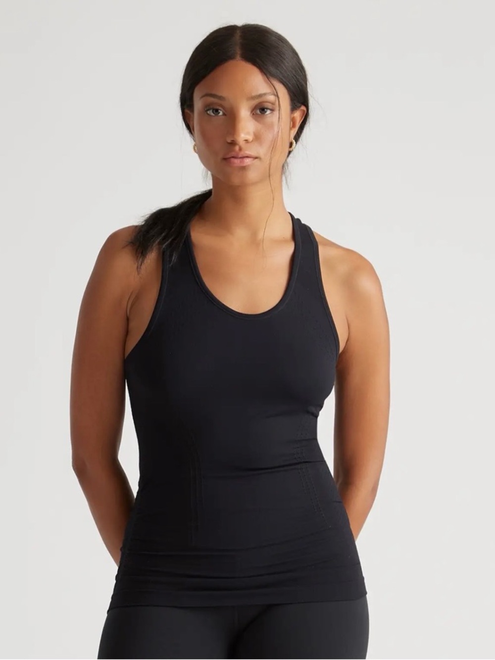 Quince Seamless Ruched Razorback Tank White Size XS - Picture 5 of 6